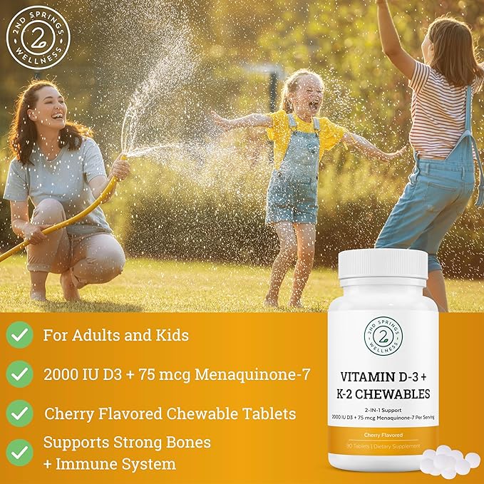 Women's Daily 7 Essentials, Vitamin D3+K2 Chewables & Super B-100 Complex Bundle