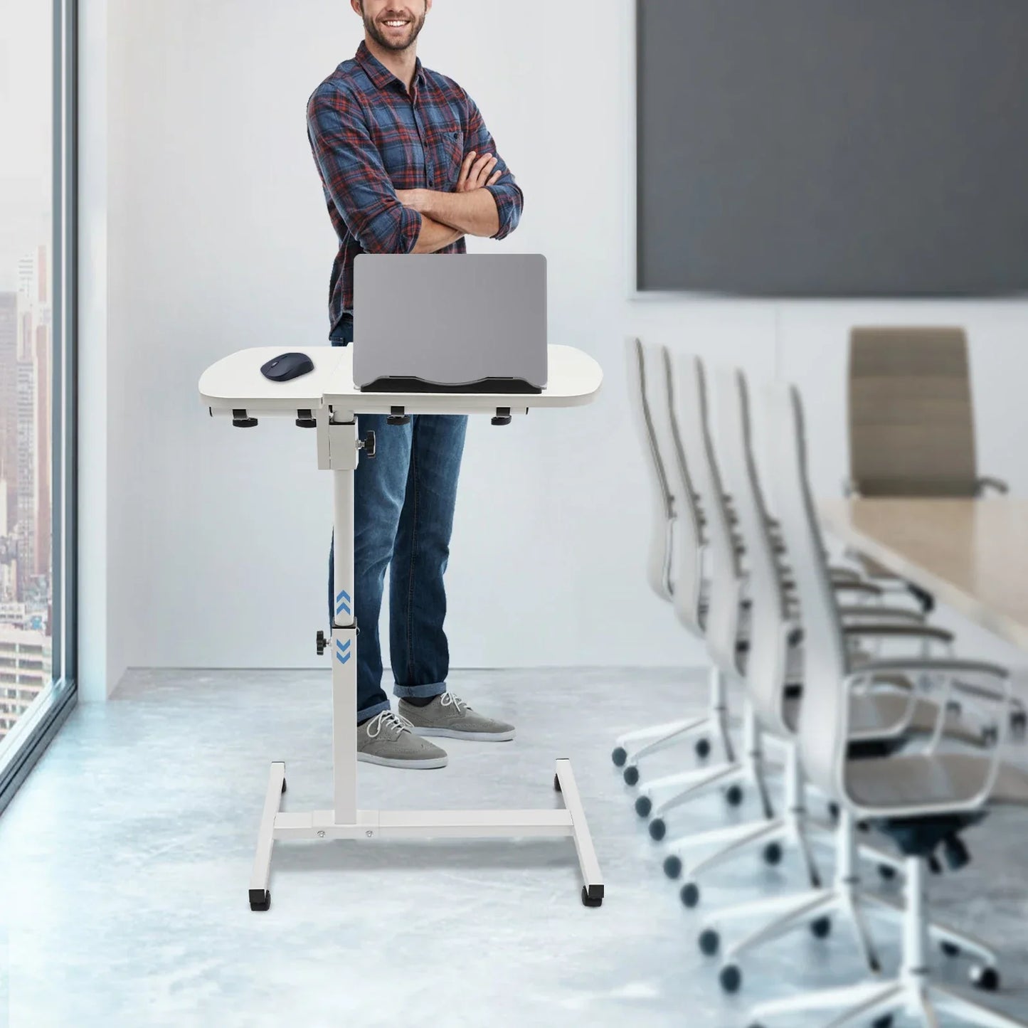 Adjustable Rolling Laptop Table Stand