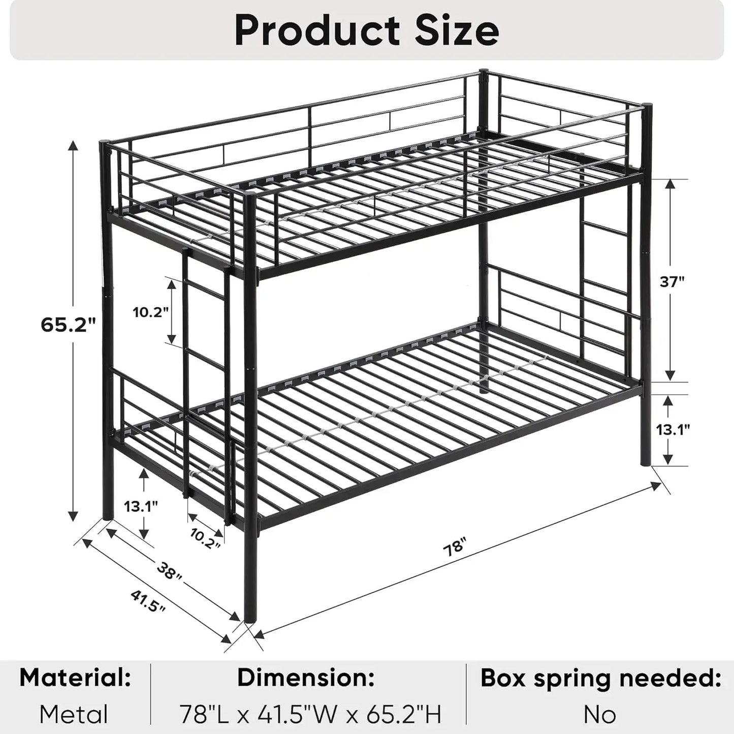 Twin Metal Bunk Bed Frame