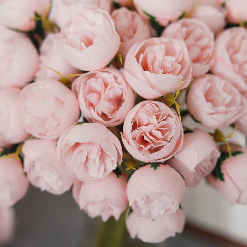 27 Heads Pink Roses Peony Bouquet