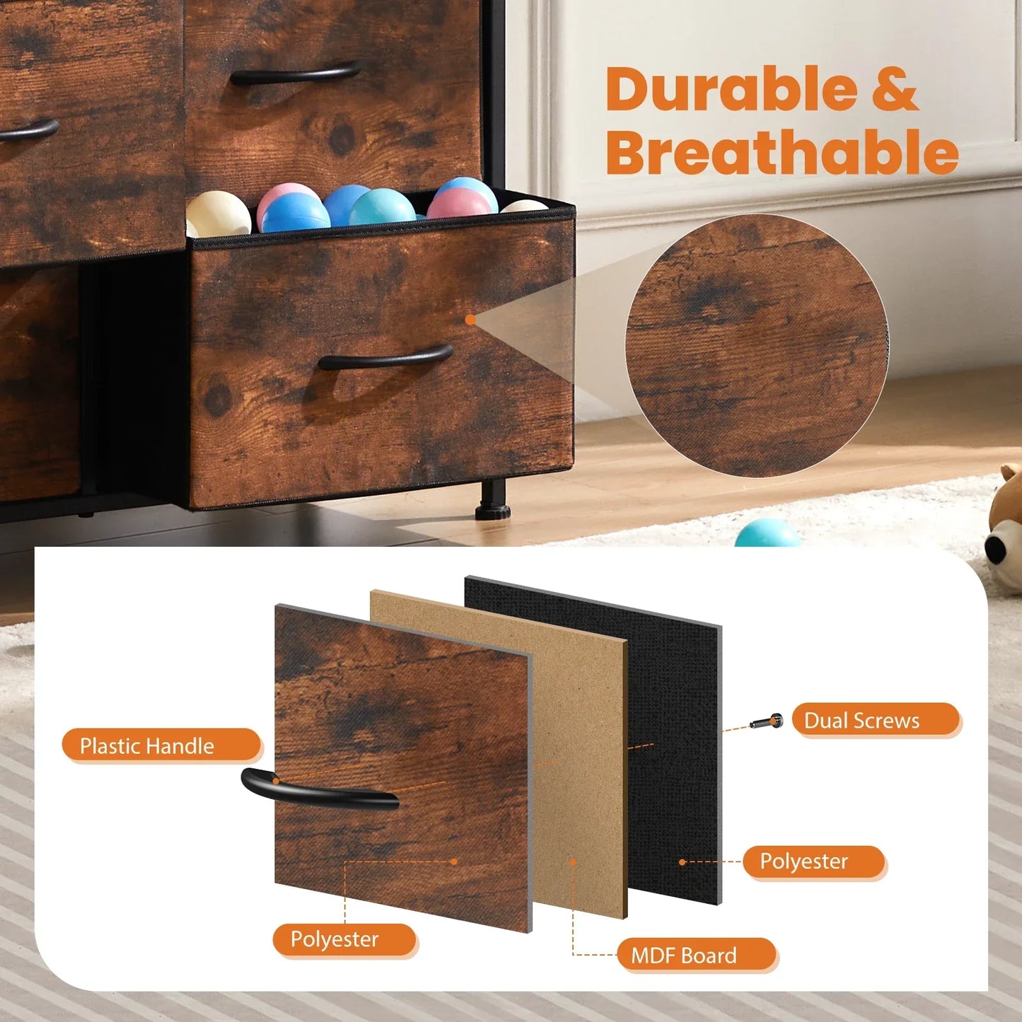 JHK Bedroom Storage Cabinet