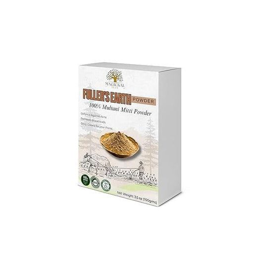Multani Mitti Powder 3.5 oz | Fullers Earth Indian Healing Clay Natural Face & Hair Mask Purifying for Glowing Skin Healthy