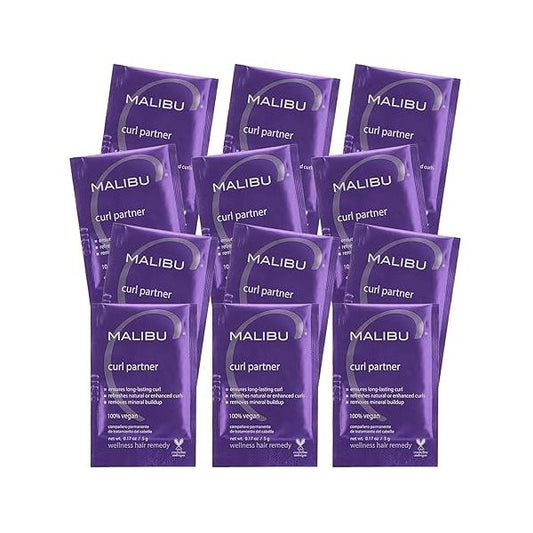 Malibu C Curl Partner Wellness Remedy (12 Packets) - Removes Mineral Build up for Healthier + Bouncier Curly Hair Contains Gentle Antioxidants Care