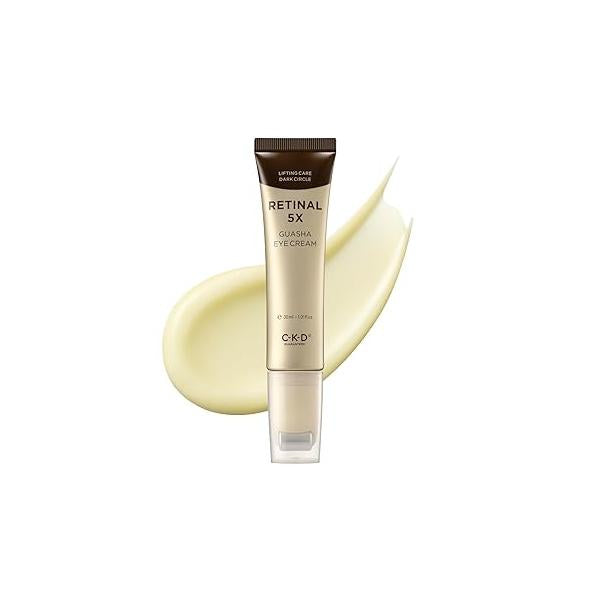 CKD Retinal 5X Gua Sha Eye Cream - Anti-Aging Moisturizer for Wrinkles, Dark Circles & Puffiness - Firming Hydrating Under Treatment with Collagen. Korean Skincare. 1.01 fl oz.