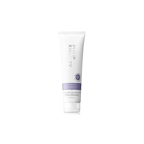 Philip Kingsley Pure Blonde Booster Purple Mask for Platinum Silver Gray Bleached Brassy Hair Weekly Toner Orange Brassiness and Yellow Tones, 5.07 oz