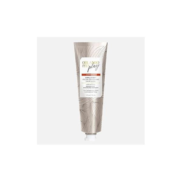 ORLANDO PITA PLAY Ampli-Tint Color Deposit Hair Mask, Temporary Treatment that Revives Color, Adds Shine, & Prevents Fading, Copper Red, 4 Fl Oz.