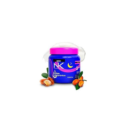Nourishing Hair Mask Night - Hydrating with Hyaluronic Acid, Argan Oil & Vitamin E for Dry Damaged Hair, Anti-Frizz Repair Treatment 300g jar